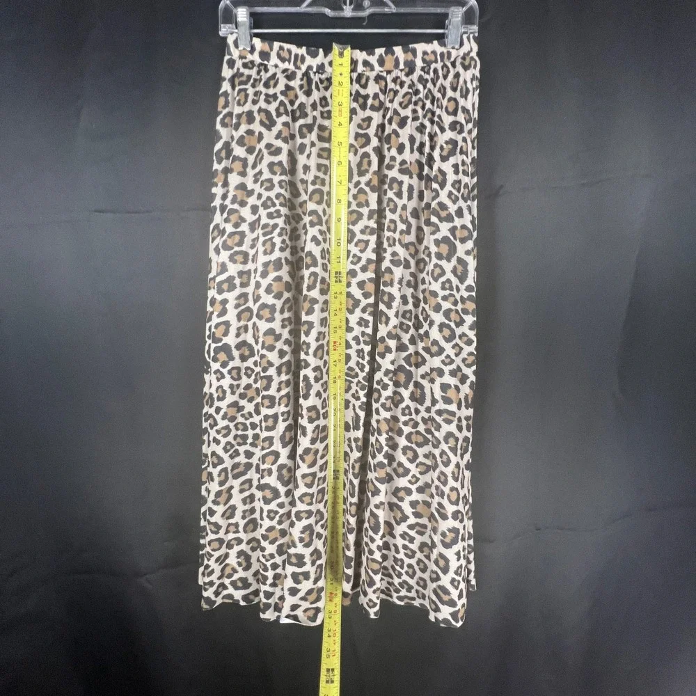 HM Leopard Print Maxi Skirt Womens Sz 6 Brown Tan Animal Print Elastic Waist 440